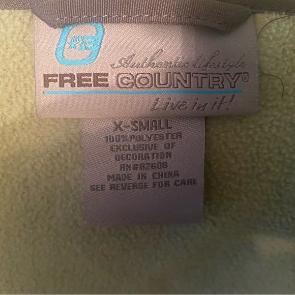 FREE COUNTRY FLEECE JACKET XS AVACADO/GREY - Picture 2 of 10
